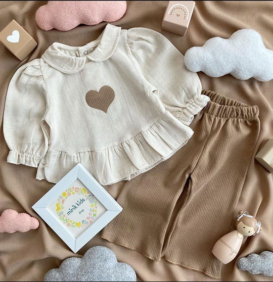 ست بلوز و شلوار تک قلب 