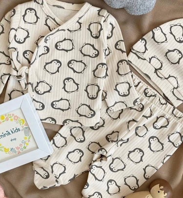 ست 3 تیکه بیمارستانی طرح پنگوئن