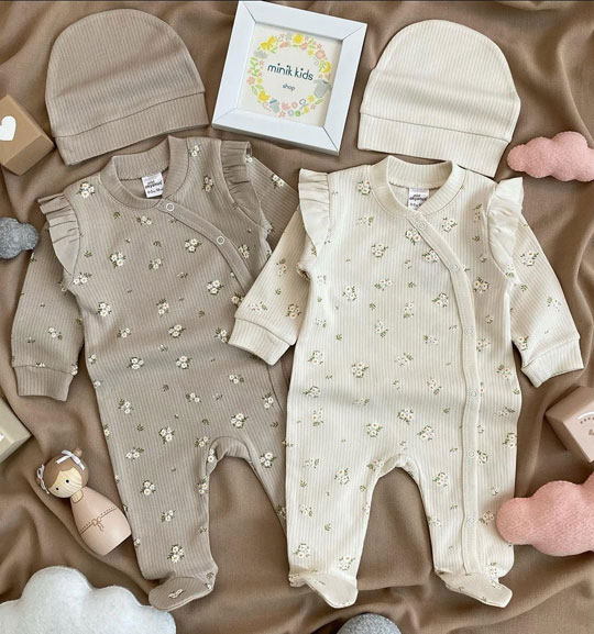 ست سرهمی با کلاه گلدار